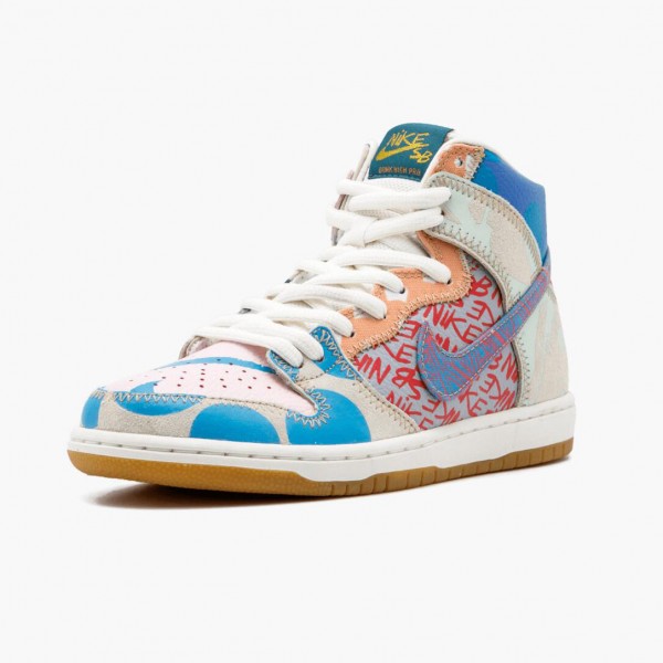 Svart  Nike SB Dunk High Thomas Campbell What the Dunk 918321 381 Dame/Herre Sko