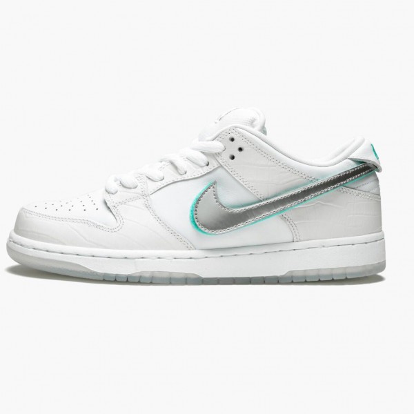 Nike SB Dunk Low Diamond Supply Co Hvit Diamond BV1310 100 Dame/Herre