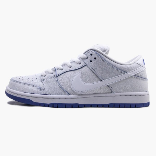 Nike SB Dunk Low Premium Hvit Game Royal CJ6884 100 Dame/Herre