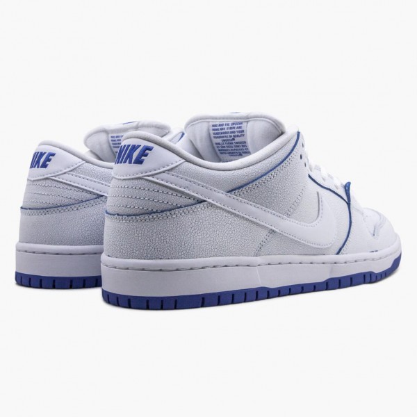 Hvit  Nike SB Dunk Low Premium Hvit Game Royal CJ6884 100 Dame/Herre Sko