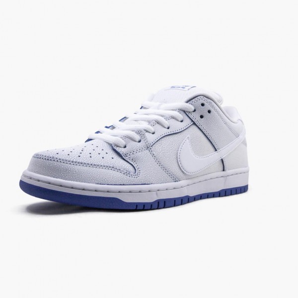 Hvit  Nike SB Dunk Low Premium Hvit Game Royal CJ6884 100 Dame/Herre Sko