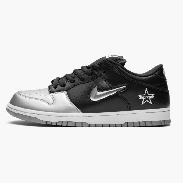 Nike SB Dunk Low Supreme Jewel Swoosh Sølv CK3480 001 Dame/Herre