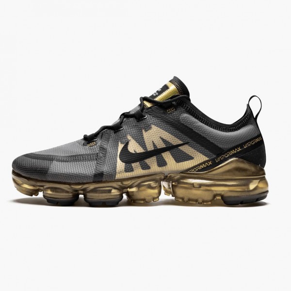 Nike Air VaporMax 2019 Svart Metallic Gull AR6631 002 Dame/Herre 