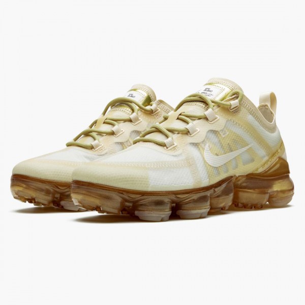 Rød  Nike Air VaporMax 2019 Cream Light Bone AR6632 101 Dame Sko