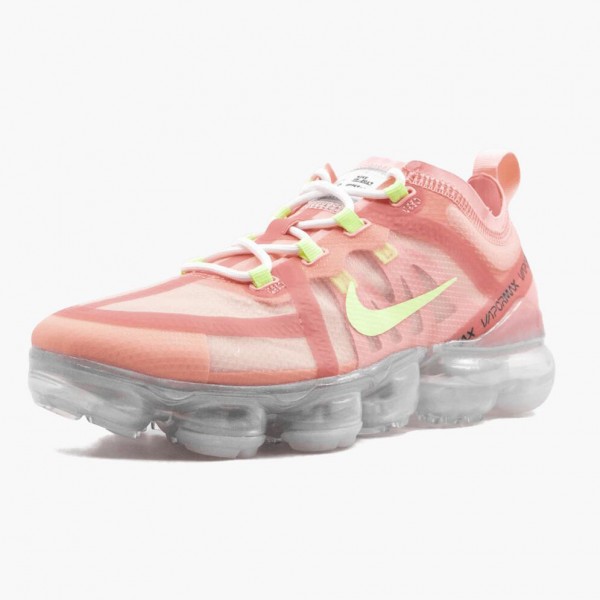 Rød  Nike Air VaporMax 2019 Rosa Tint Barely Volt AR6632 602 Dame Sko