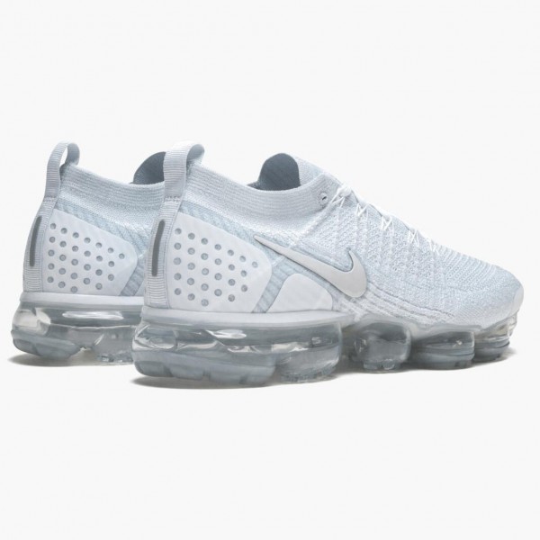 Ny  Nike Air VaporMax Flyknit 2 Hvit Vast Grå 942842 105 Dame/Herre Sko