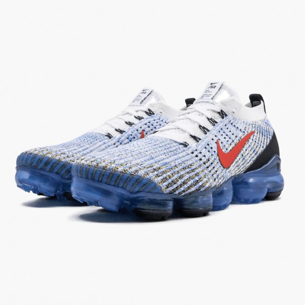 Het  Nike Air VaporMax Flyknit 3 Photo Blå Club Gull 900 106 Herre Sneakers