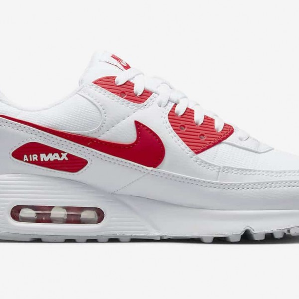 Ny  Nike Air Max 90 Hvit Rød dx8966-100 Sneakers