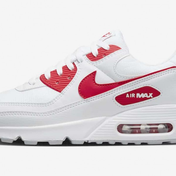 Ny  Nike Air Max 90 Hvit Rød dx8966-100 Sneakers