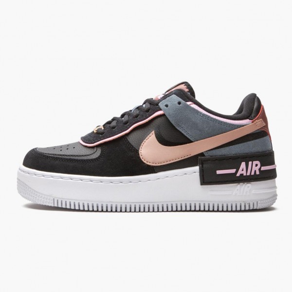 Dame Nike Air Force 1 Low Shadow Svart Light Arctic Rosa Claystone Rød CU5315-001