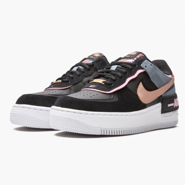 Dame Nike Air Force 1 Low Shadow Svart Light Arctic Rosa Claystone Rød CU5315-001