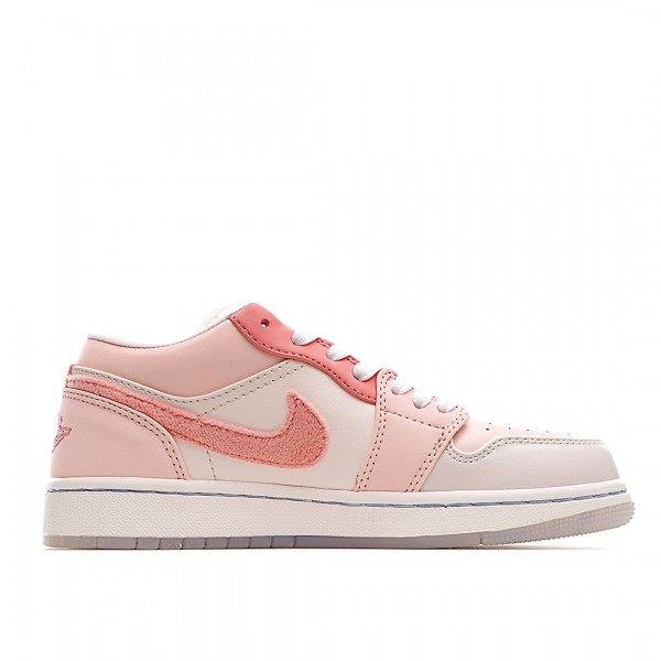 Hvit  Jordan 1 Low Rosa Beige DC0774-105 Dame/Herre Sko