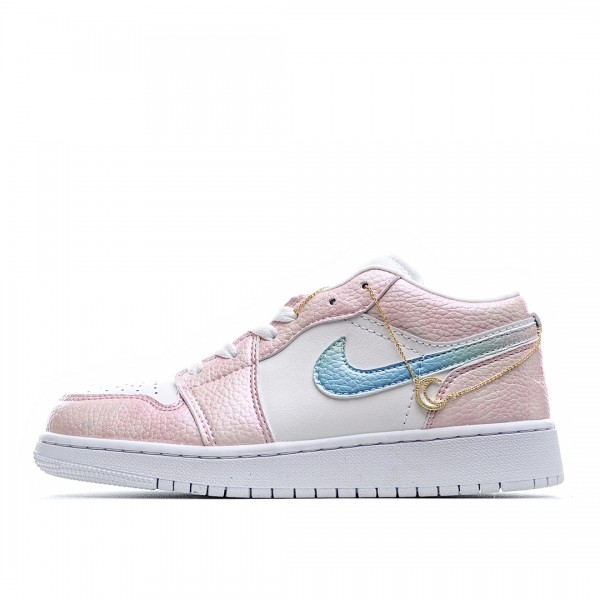 Jordan 1 Low Hvit Rosa 553560-130 Dame