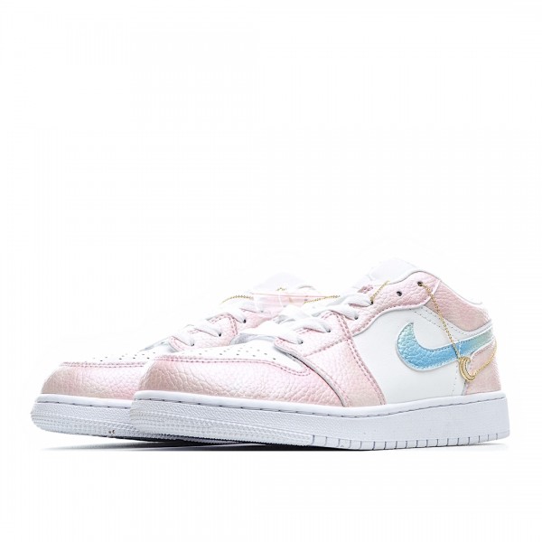 Jordan 1 Low Hvit Rosa 553560-130 Dame