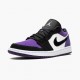 Brun  Jordan 1 Low Court Purple Dame/Herre 553558 125 Hvit/Svart-Court Purple Sko