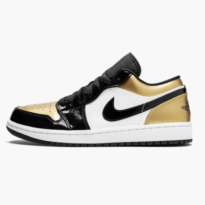 Jordan 1 Low "Gold Toe" Dame/Herre CQ9447 700 Svart/Gull-Svart 