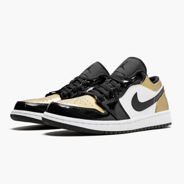 Jordan 1 Low "Gold Toe" Dame/Herre CQ9447 700 Svart/Gull-Svart 