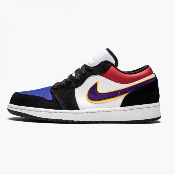 Jordan 1 Low "Lakers Top 3" Dame/Herre CJ9216 051 Svart/Field Purple-Hvit 