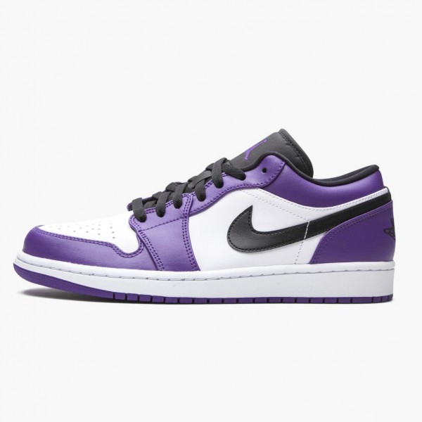 Jordan 1 Retro Low "Court Purple" Dame/Herre 553558 500 Court Purple/Svart-Hvit 