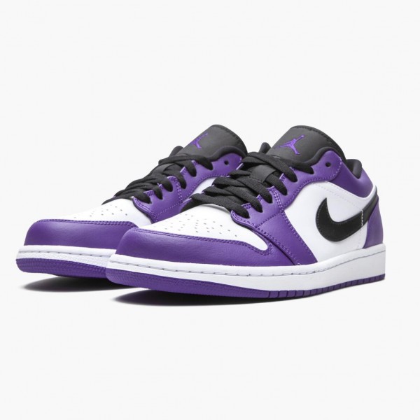 Jordan 1 Retro Low "Court Purple" Dame/Herre 553558 500 Court Purple/Svart-Hvit 