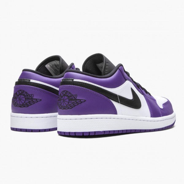 Billig  Jordan 1 Retro Low Court Purple Dame/Herre 553558 500 Court Purple/Svart-Hvit Sneakers