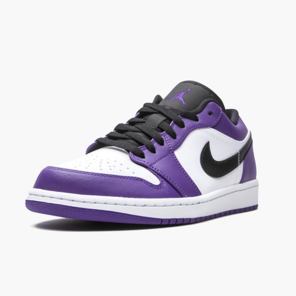 Billig  Jordan 1 Retro Low Court Purple Dame/Herre 553558 500 Court Purple/Svart-Hvit Sneakers