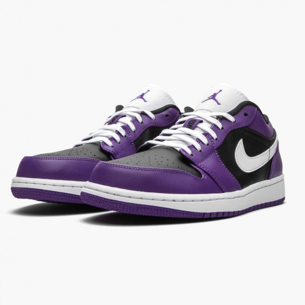 Jordan 1 Retro Low "Court Purple" Dame/Herre 553558 501 Court Purple/Hvit-Svart 