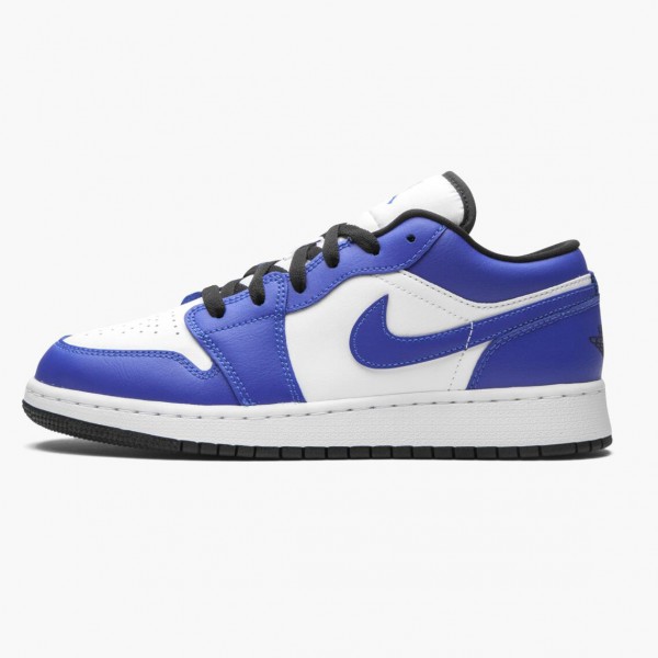 Jordan 1 Retro Low "Game Royal" Dame/Herre 553560 124 Hvit/Game Royal-Svart 