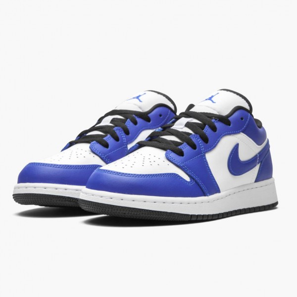 Jordan 1 Retro Low "Game Royal" Dame/Herre 553560 124 Hvit/Game Royal-Svart 