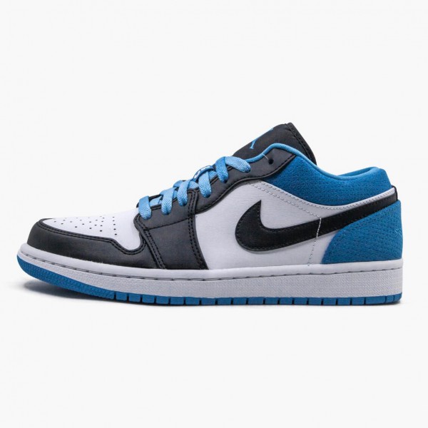 Jordan 1 Retro Low "Laser Blue"Dame/Herre CK3022 004 Svart/Svart-Laser Blå-Hvit 