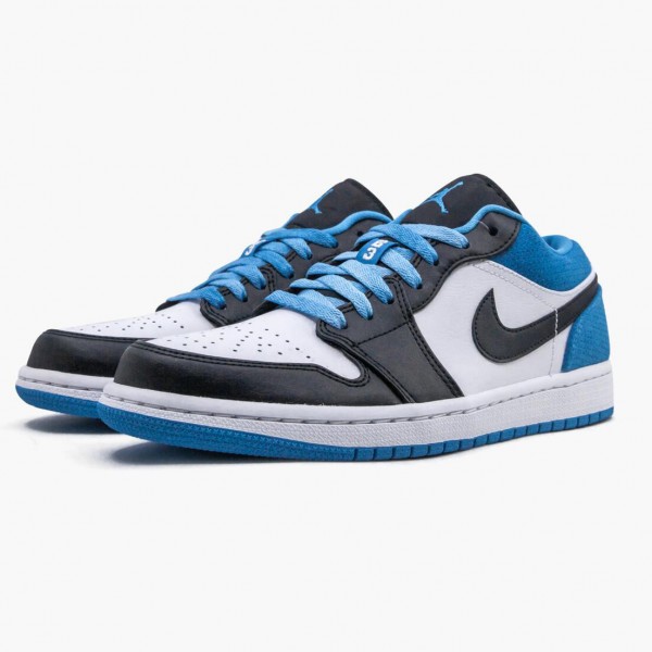 Jordan 1 Retro Low "Laser Blue"Dame/Herre CK3022 004 Svart/Svart-Laser Blå-Hvit 