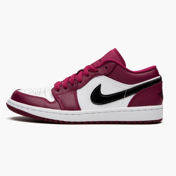 Jordan 1 Retro Low "Noble Red" Dame/Herre 553558 604 Noble Rød/Svart-Hvit 