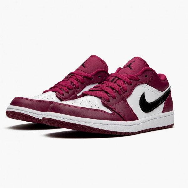 Jordan 1 Retro Low "Noble Red" Dame/Herre 553558 604 Noble Rød/Svart-Hvit 