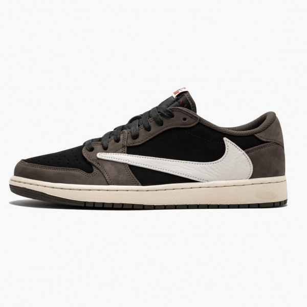 Jordan 1 Retro Low OG "SP Travis Scott" Dame/Herre CQ4277 001 Svart/Sail-Dark Mocha/Universi 