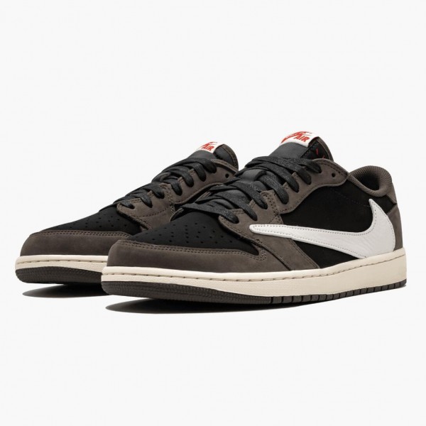 Jordan 1 Retro Low OG "SP Travis Scott" Dame/Herre CQ4277 001 Svart/Sail-Dark Mocha/Universi 