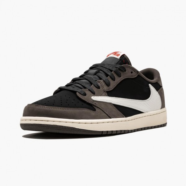 Rød  Jordan 1 Retro Low OG SP Travis Scott Dame/Herre CQ4277 001 Svart/Sail-Dark Mocha/Universi Sneakers