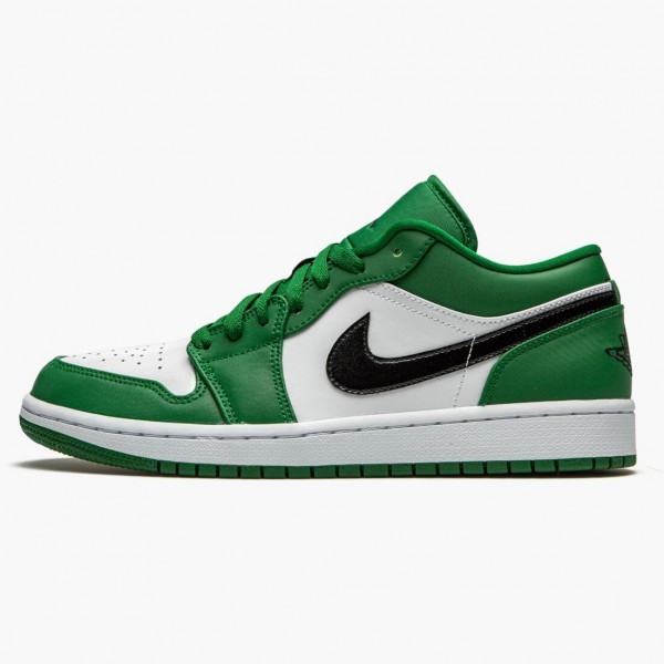 Jordan 1 Retro Low "Pine Green" Dame/Herre 553558 301 Pine Grønn/Svart-Hvit 