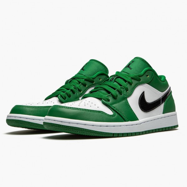 Jordan 1 Retro Low "Pine Green" Dame/Herre 553558 301 Pine Grønn/Svart-Hvit 