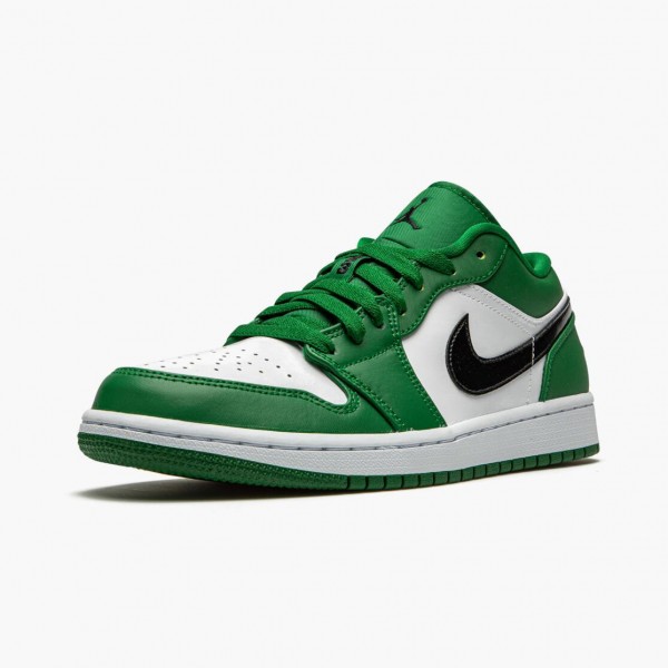 Rød  Jordan 1 Retro Low Pine Green Dame/Herre 553558 301 Pine Grønn/Svart-Hvit Sneakers