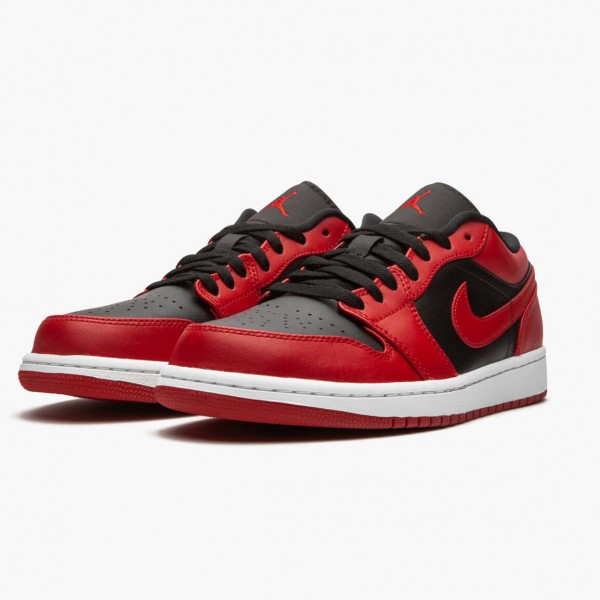 Jordan 1 Retro Low "Reverse Bred" Dame/Herre 553558 606 Gym Rød/Svart-Gym Rød-Hvit 