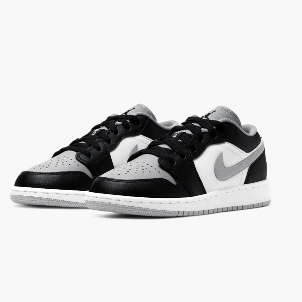 Jordan 1 Retro Low "Smoke Grey" Dame/Herre 553558 039 Svart/Svart-Lt Smoke Grå 