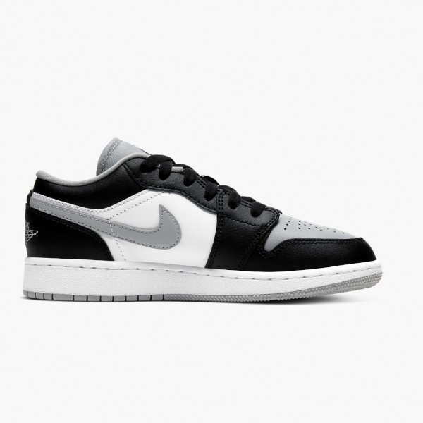 Ny  Jordan 1 Retro Low Smoke Grey Dame/Herre 553558 039 Svart/Svart-Lt Smoke Grå Sneakers