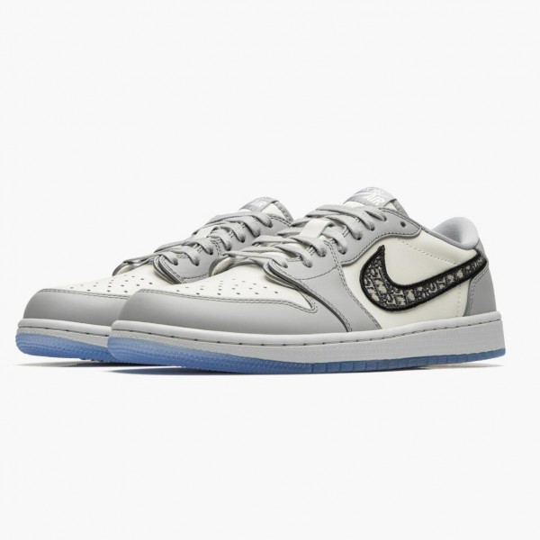 Jordan 1 Retro Low Dame/Herre CN8608 002 Wolf Grå/Sail/Photoson Dust-W 