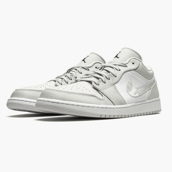 Jordan 1 Retro Low "White Camo" Dame/Herre DC9036 100 Hvit/Photon Dust-Grå Fog 