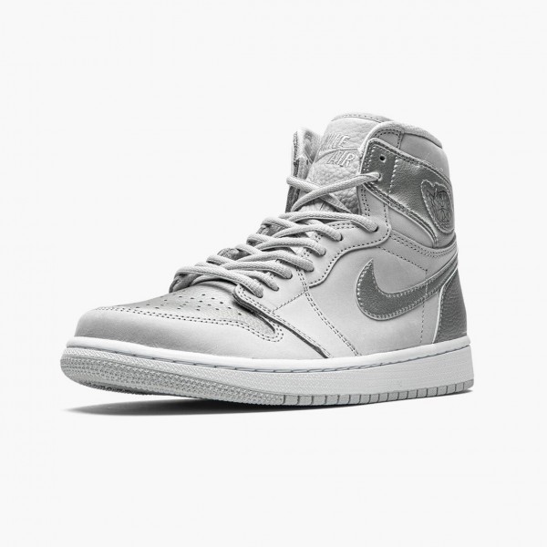 Svart  Jordan 1 High OG CO.JP Neutral Grey Neutral Grå/Hvit-Metallic Si DC1788 029 Dame/Herre Sko