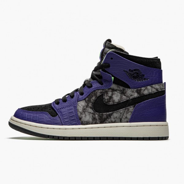 Jordan 1 High Zoom "Air CMFT Bayou Boys" DC2133-500 Court Purple/Svart-Electric Grønn Dame/Herre