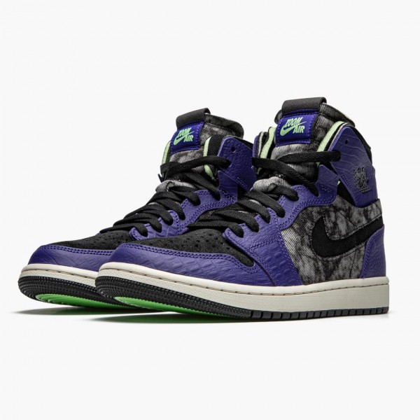 Jordan 1 High Zoom "Air CMFT Bayou Boys" DC2133-500 Court Purple/Svart-Electric Grønn Dame/Herre