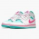 Hvit  Jordan 1 Mid Digital Pink Dame Hvit/Digital Rosa-Aurora Gree 555112 102 Sneakers