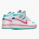 Hvit  Jordan 1 Mid Digital Pink Dame Hvit/Digital Rosa-Aurora Gree 555112 102 Sneakers