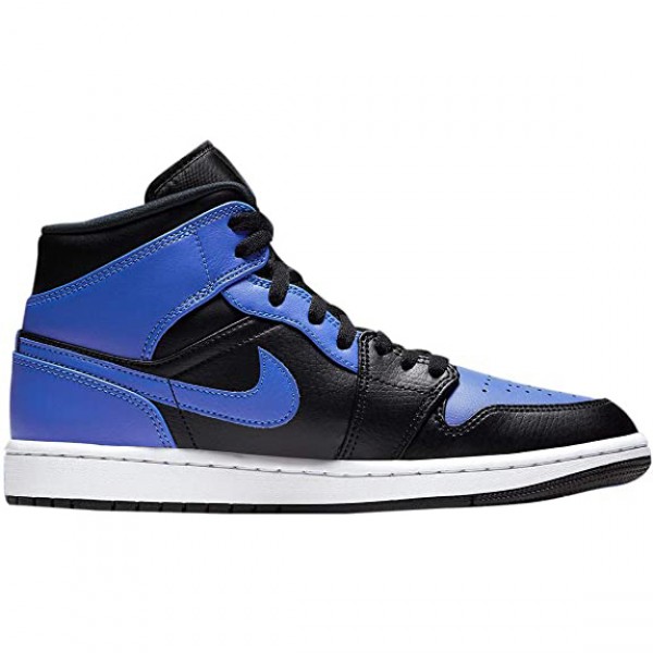 Jordan 1 Mid "Hyper Royal" Tumbled Leather 554724-077 Dame/Herre